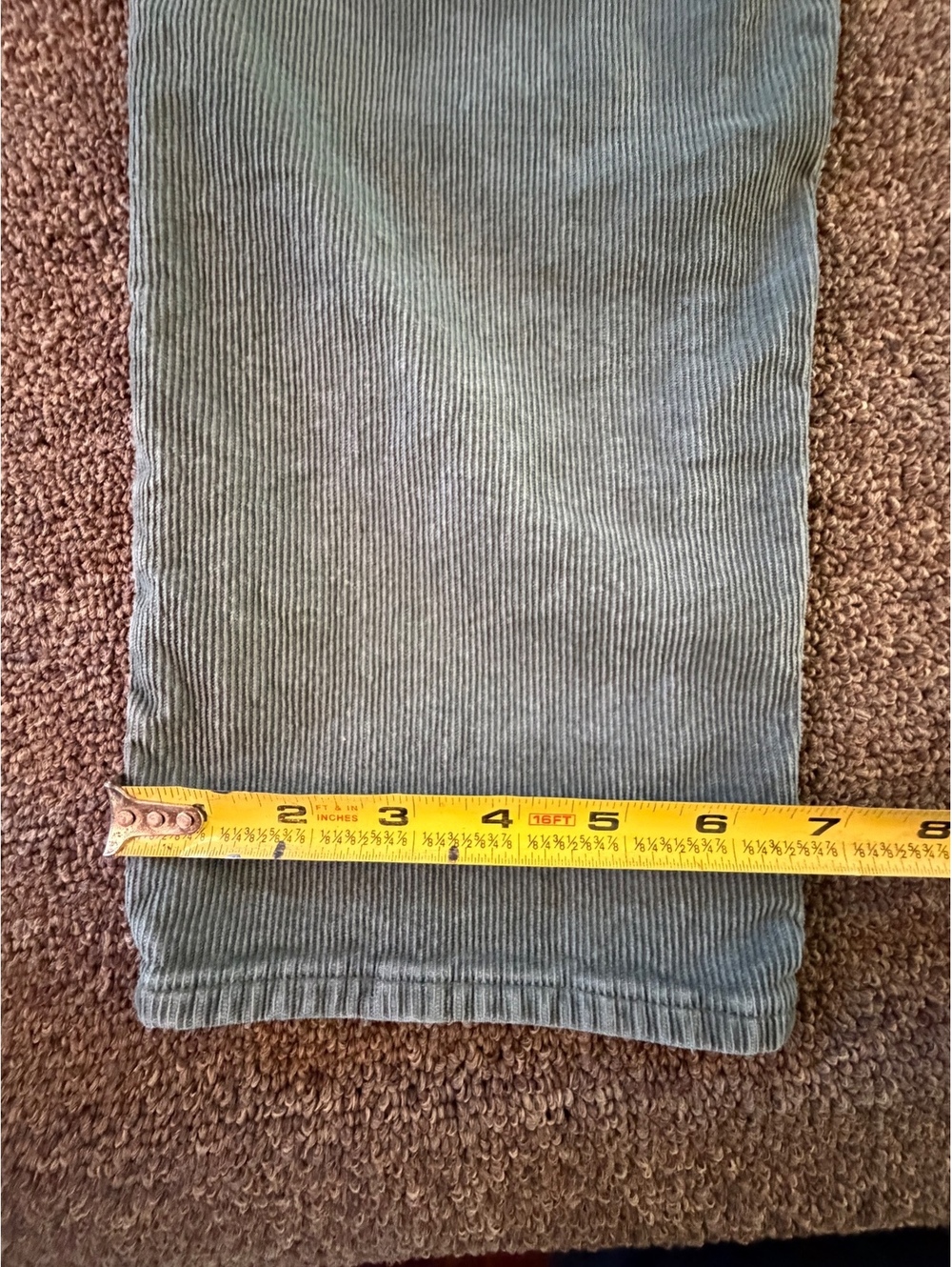 American Eagle Mom Straight Corduroy Pants 6 Green Stretch - Picture 4 of 8